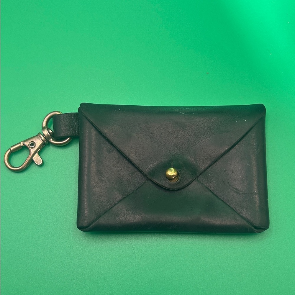 Black Custom Made Leather Card Wallets Set/3 - Picture 2 of 13